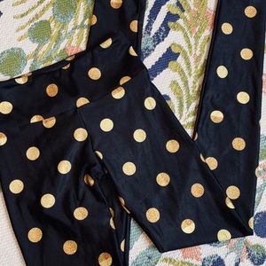 Gold and black Polka Dot Goldsheep leggings